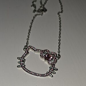 Sanrio Pink and Silver Hello Kitty Necklace